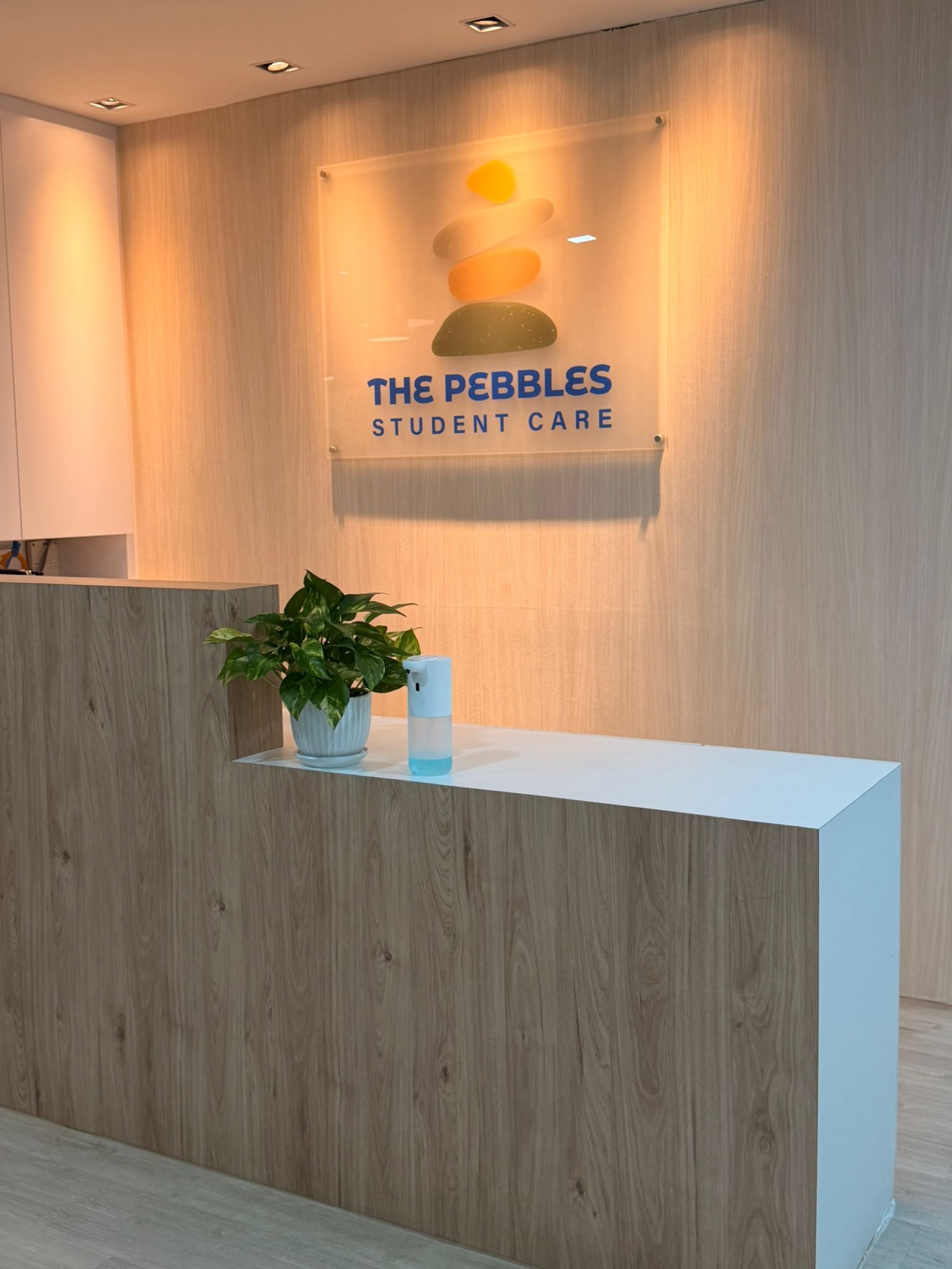 The reception area at The Pebbles Student Care