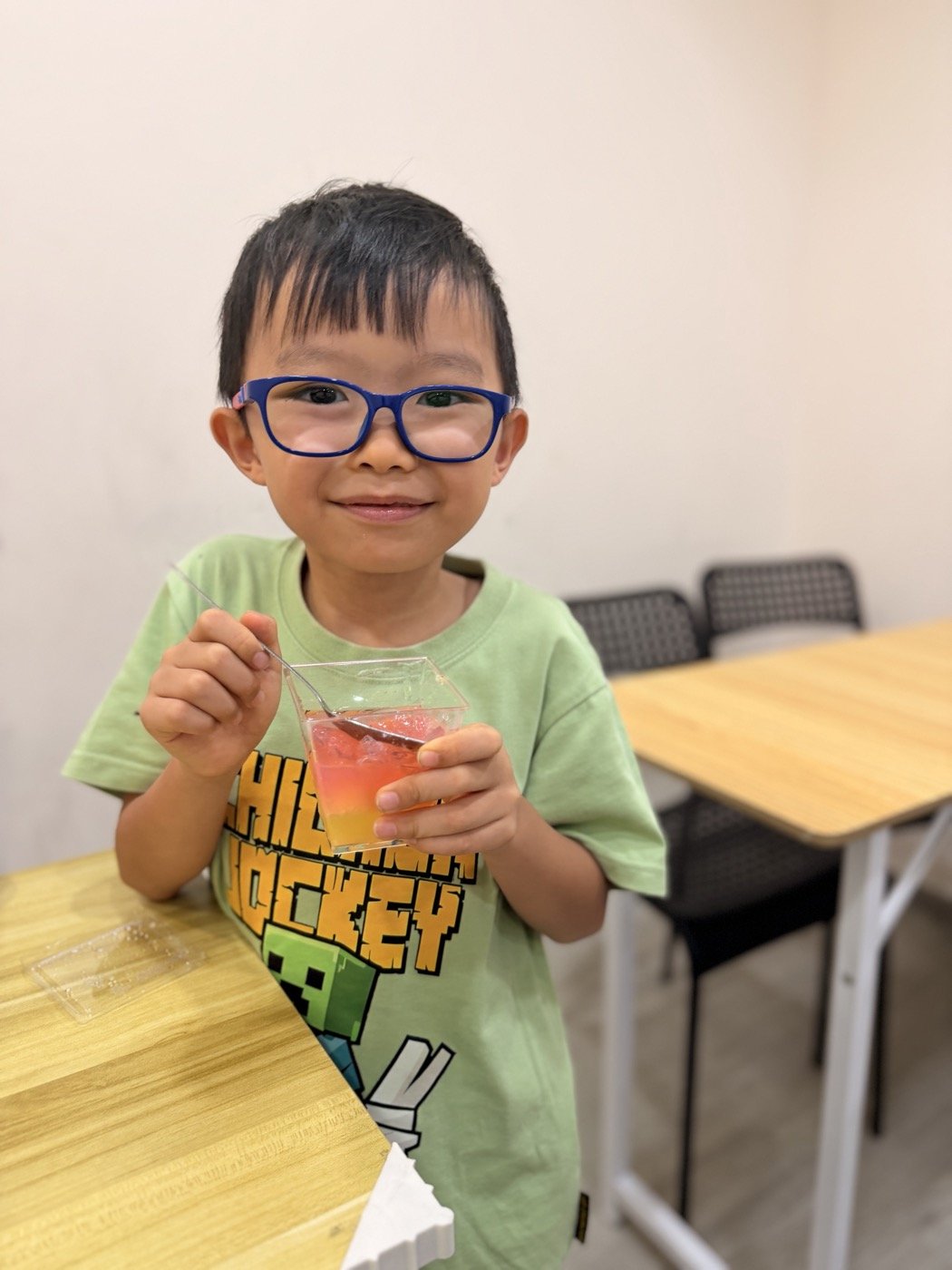 A Pebbles student enjoying a healthy snack at the centre