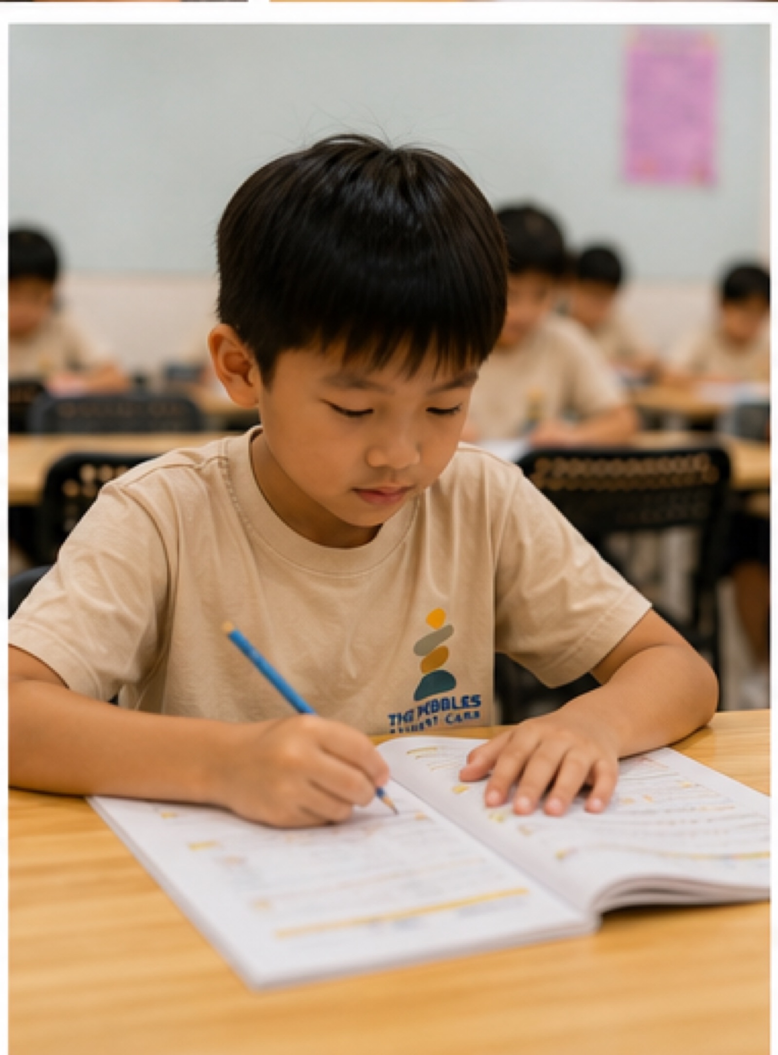 A Pebbles student working through Maths exercises