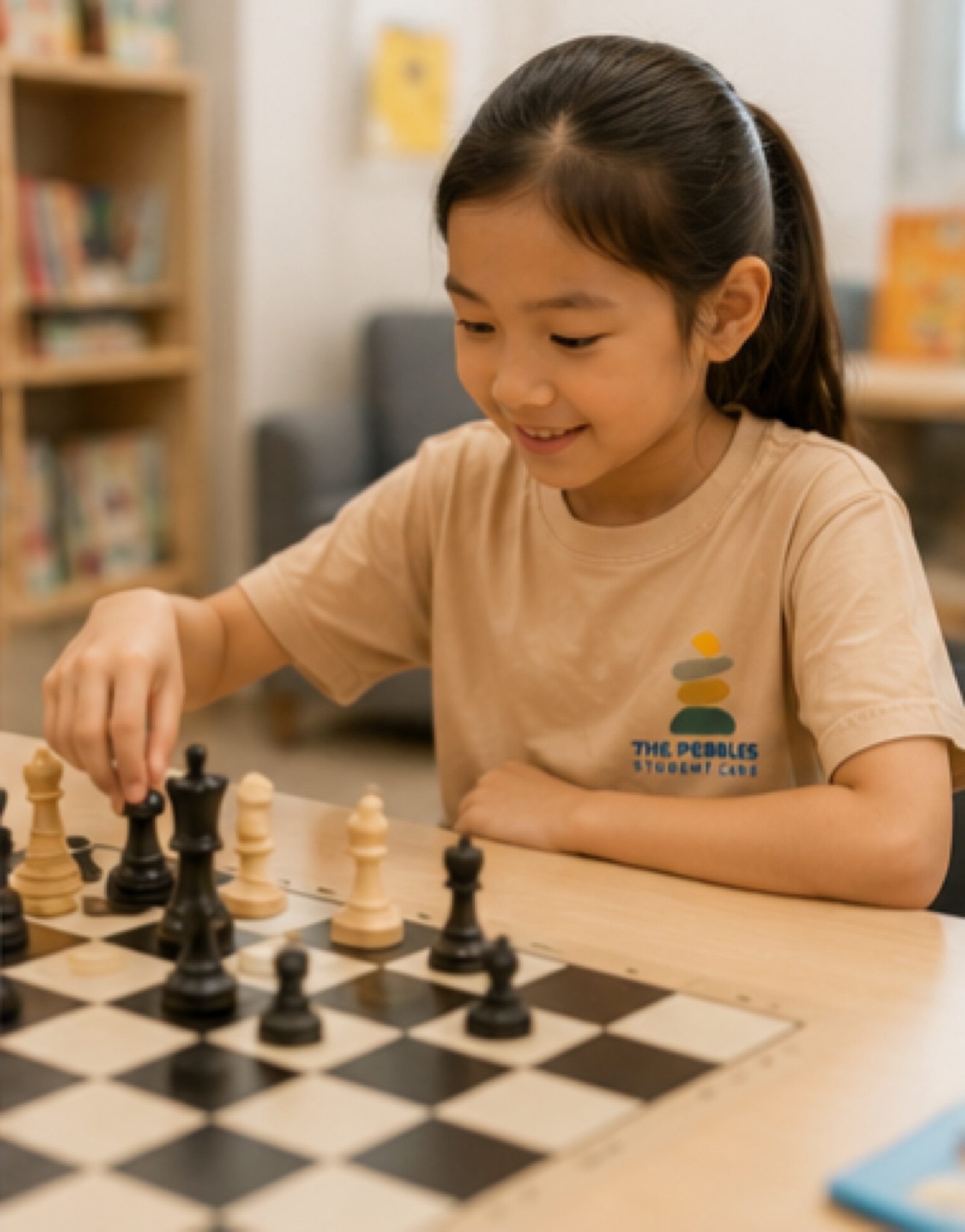 A Pebbles student at our chess enrichment session
